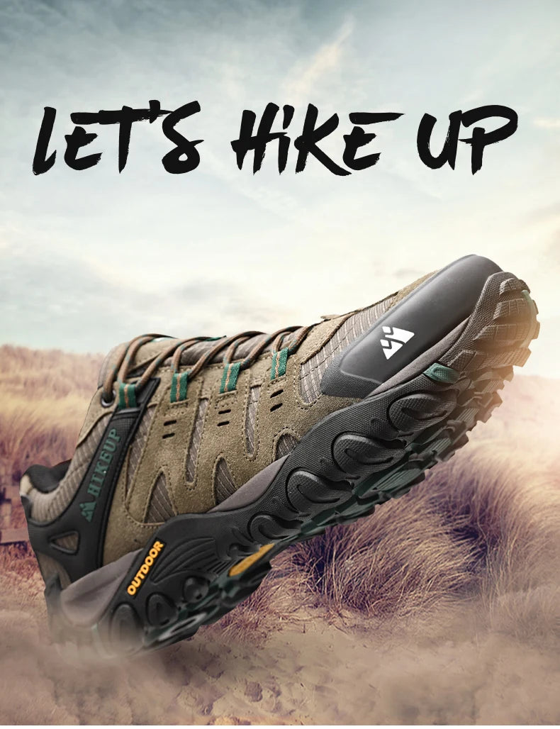 HIKEUP Men's Suede Leather Hiking Shoes – Outdoor Trekking